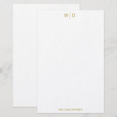 Moderne Elegant Luxe Gold Papeterie personnelle (Devant / Derrière)