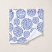 Moderne Elégant Mandala Bleu (Gant de toilette)