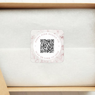 Moderne Elegant Marble Custom QR Code Winkelen Sti Vierkante Sticker