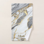 Moderne Elegant marbre gris art faux or parties sc (Serviette à main)