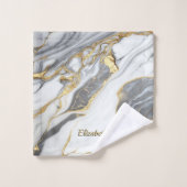 Moderne Elegant marbre gris art faux or parties sc (Gant de toilette)