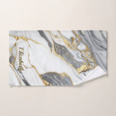 Moderne Elegant marbre gris art faux or parties sc (Serviette à main)