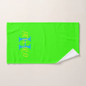 Moderne Elégant Mariage Jaune Vert néon (Serviette à main)