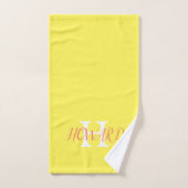 Moderne Elégant Mariage néo-jaune orange (Serviette à main)