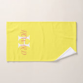 Moderne Elégant Mariage néo-jaune orange (Serviette à main)