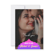 Moderne Elégant Mariage Personnalisé Merci Cartes