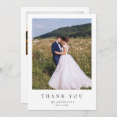 Moderne Elegant Mariage simple Carte de remercieme (Devant / Derrière)