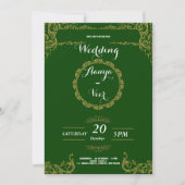 Moderne Elégant Mariage vert Invitation (Devant)