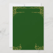 Moderne Elégant Mariage vert Invitation (Dos)
