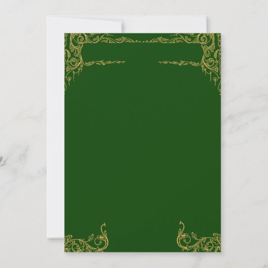 Moderne Elégant Mariage vert Invitation (Dos)