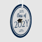 Moderne Elégant Marine Bleu Typographie Graduation (devant)