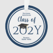 Moderne Elégant Marine Bleu Typographie Graduation (devant)