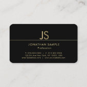 Moderne Elegant Monogram Black Gold Sjabloon Visitekaartje (Achterkant)