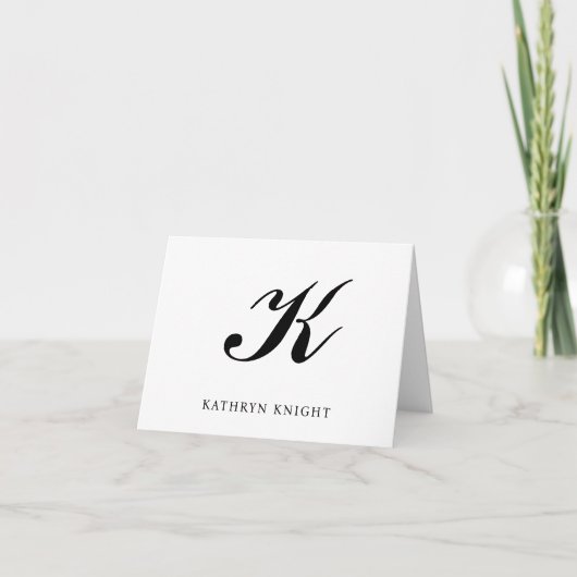 Moderne Élégant Monogram Carte de remerciements d' (Devant)