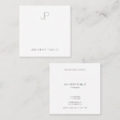 Moderne Elegant Monogram Eenvoudige Sjabloon van h Vierkante Visitekaartje (Voorkant / Achterkant)