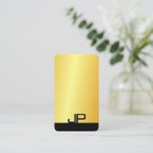 Moderne Elegant Monogram Gold Kijk Sjabloon Visitekaartje (Staand voorkant)
