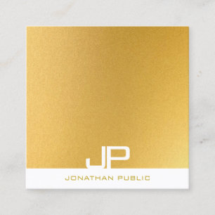 Moderne Elegant Monogram Gold Professional Plain Vierkante Visitekaartje