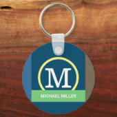 Moderne Elegant Monogram Sleutelhangers (Voorkant)