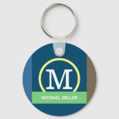 Moderne Elegant Monogram Sleutelhangers (Achterkant)