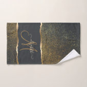 Moderne Élégant Monogramme au Touché d'Or (Serviette à main)