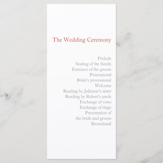 Moderne Elegant Monogramme Mariage programme de cé (Dos)