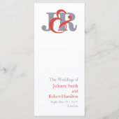 Moderne Elegant Monogramme Mariage programme de cé (Devant)