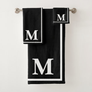 Moderne Élégant Monogramme Noir & Blanc
