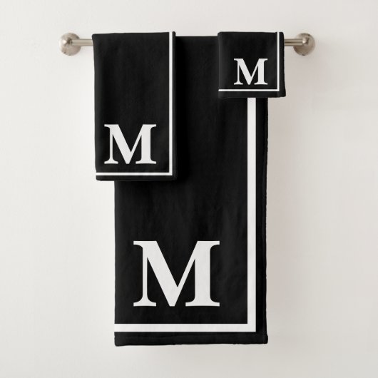 Moderne Élégant Monogramme Noir & Blanc (En situation)