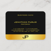 Moderne Elegant Monogrammed Faux Gold Sjabloon Visitekaartje (Achterkant)