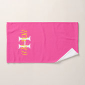Moderne Elegant Neon Hot rose Jaune Mariage (Serviette à main)