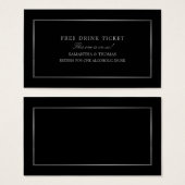 Moderne & élégant, noir & argent, billet de boisso (Devant & derrière)