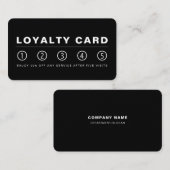 Moderne élégant - Noir & Blanc - Carte de fidélité (Devant / Derrière)