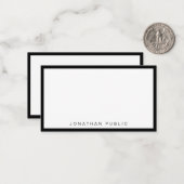 Moderne Elegant noir blanc Modèle simple (Devant/Arrière en situation)