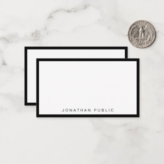 Moderne Elegant noir blanc Modèle simple (Devant/Arrière en situation)