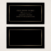 Moderne & élégant, Noir & Or, Billet de boisson gr (Devant & derrière)