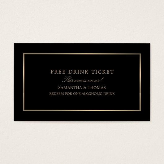 Moderne & élégant, Noir & Or, Billet de boisson gr (Devant)