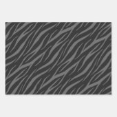 Moderne Elegant Ontwerp Zwart Grijze Zebra Inpakpapier Vel (Voorkant 3)