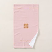 Moderne élégant or rose chic rayures monogrammées (Serviette à main)