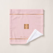 Moderne élégant or rose chic rayures monogrammées (Gant de toilette)
