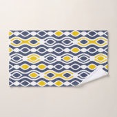 Moderne, élégant, ornement, bleu marine, jaune bla (Serviette à main)