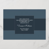 Moderne Elégant Photo Foil Faire-part de graduatio (Verso)