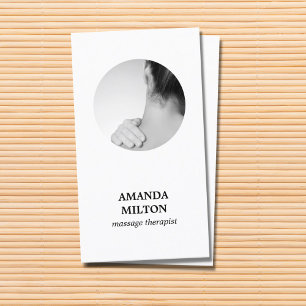 Moderne Elegant Photo Massage Therapist Business C Visitekaartje