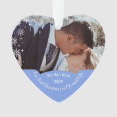 Moderne Elégant Premier Noël M. Mrs. Heart Photo (devant)