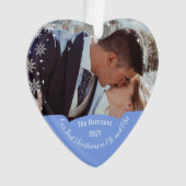 Moderne Elégant Premier Noël M. Mrs. Heart Photo (devant)