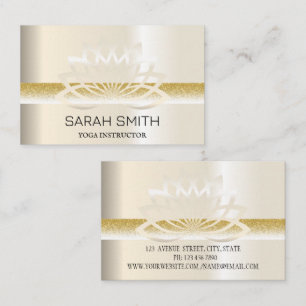 Moderne Elegant Professional golden, lotus flower Visitekaartje