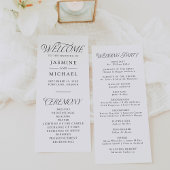 Moderne Elégant programme de mariage de typographi