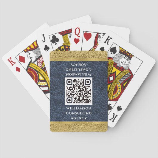Moderne Elegant QR Code Professional Business Pokerkaarten (Achterkant)