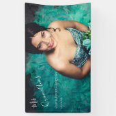 Moderne Elegant Quinceanera 15e verjaardag Foto Spandoek (Verticaal)