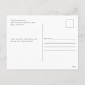 Moderne Elegant Roos Foto slaat het Briefkaart Dat (Achterkant)