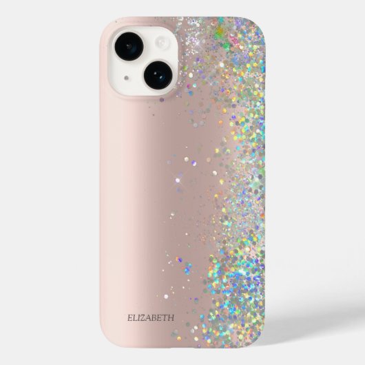 Moderne Elegant Roos Gold Glitter Sequins Case-Mate iPhone Case (Achterkant)